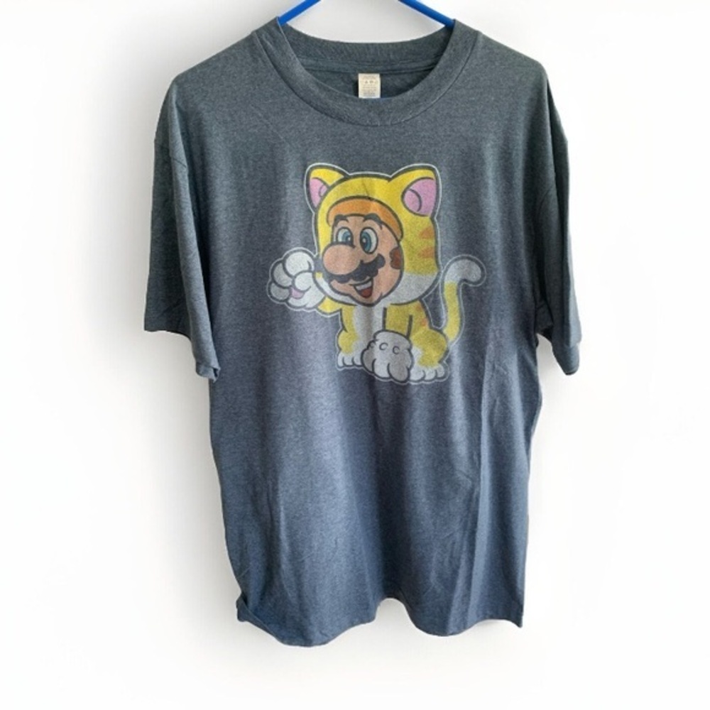 Unisex Adult  LT Nintendo Mario Party Animal Mario Cat  Short‎ Sleeve T-shirt